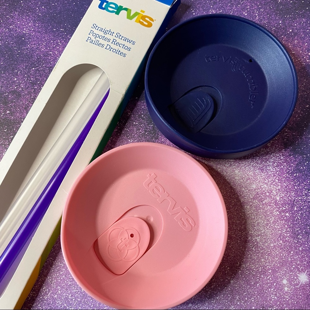 3/$15 New Tervis 24oz Tumbler Travel Lids and Straws NWOT